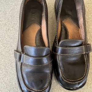 Born leather loafers with strap & stitching